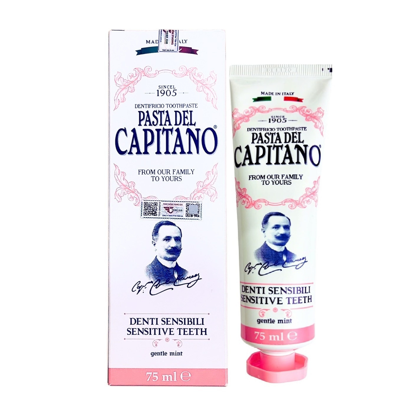 Kem Đánh Răng Pasta Del Capitano 1905 Cho Răng Nhạy Cảm Sensitive Toothpaste 75ml
