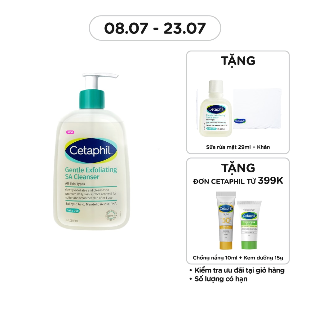 Sữa Rửa Mặt Cetaphil Gentle Exfoliating SA Cleanser 473ml