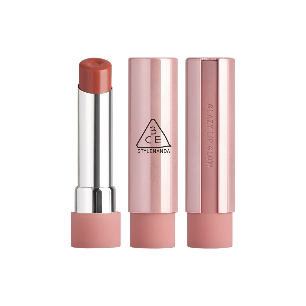 Son Bóng Dưỡng Môi 3CE Glazy Lip Glow 5g .#33 Cool Sweetie Đỏ Cam Ấm
