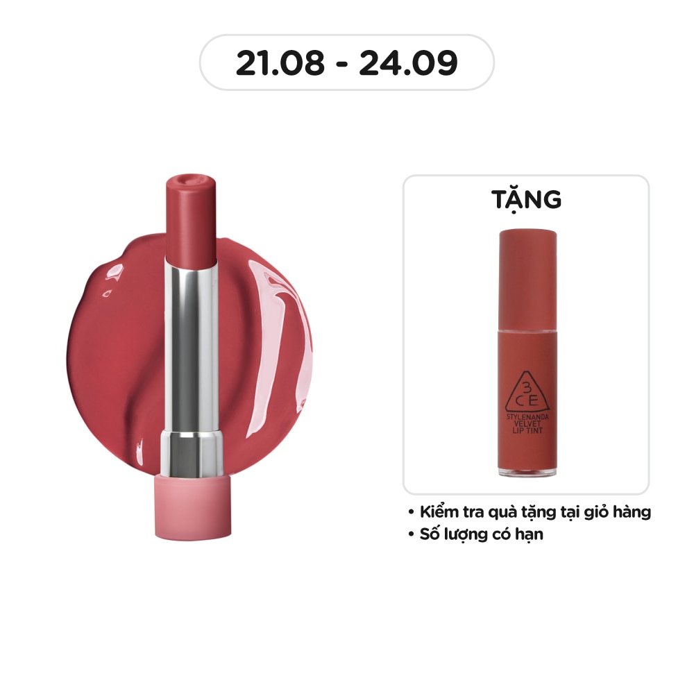 3CE Glazy Lip Glow 5g .#34 Rose Glaze