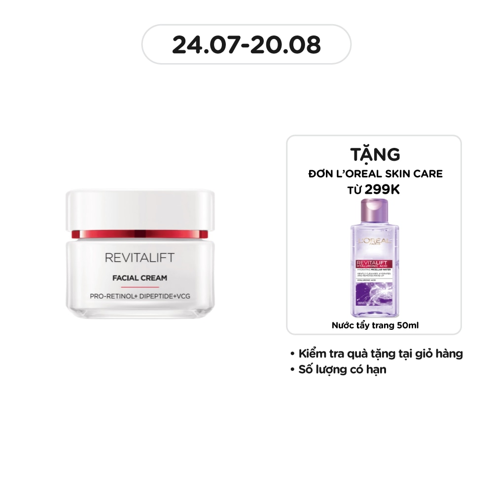 Kem Dưỡng Ban Ngày L'Oréal Paris Căng Sáng Và Tươi Trẻ Làn Da Revitalift Advanced Facial Cream 50ml