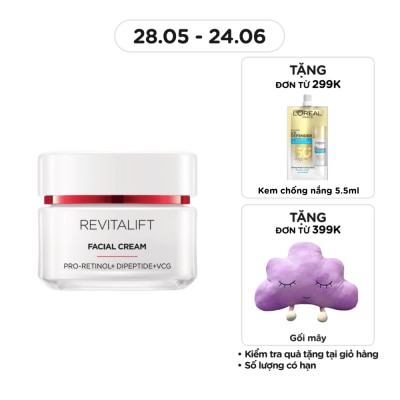 L'OREAL PARIS - Kem Dưỡng Ban Ngày L'Oréal Paris Căng Sáng Và Tươi Trẻ Làn Da Revitalift Advanced Facial Cream 50ml