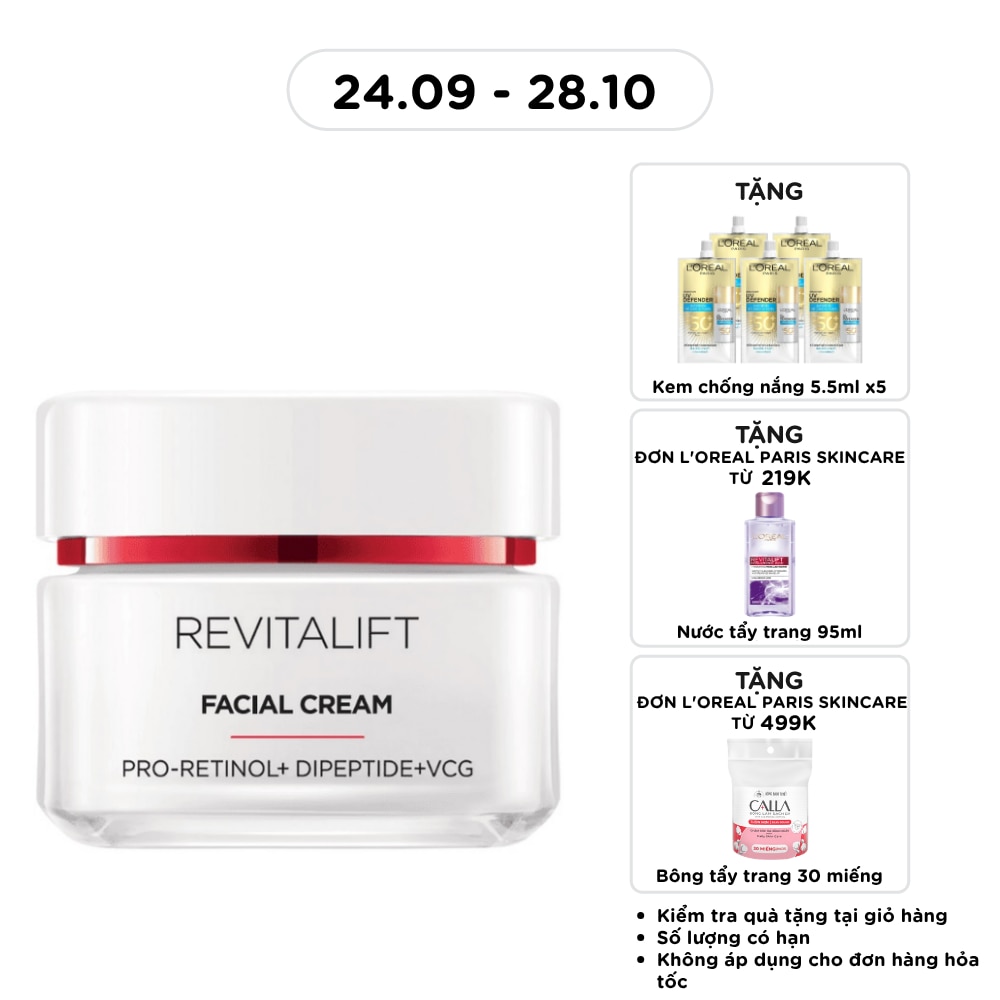 Kem Dưỡng Ban Ngày L'Oréal Paris Căng Sáng Và Tươi Trẻ Làn Da Revitalift Advanced Facial Cream 50ml image