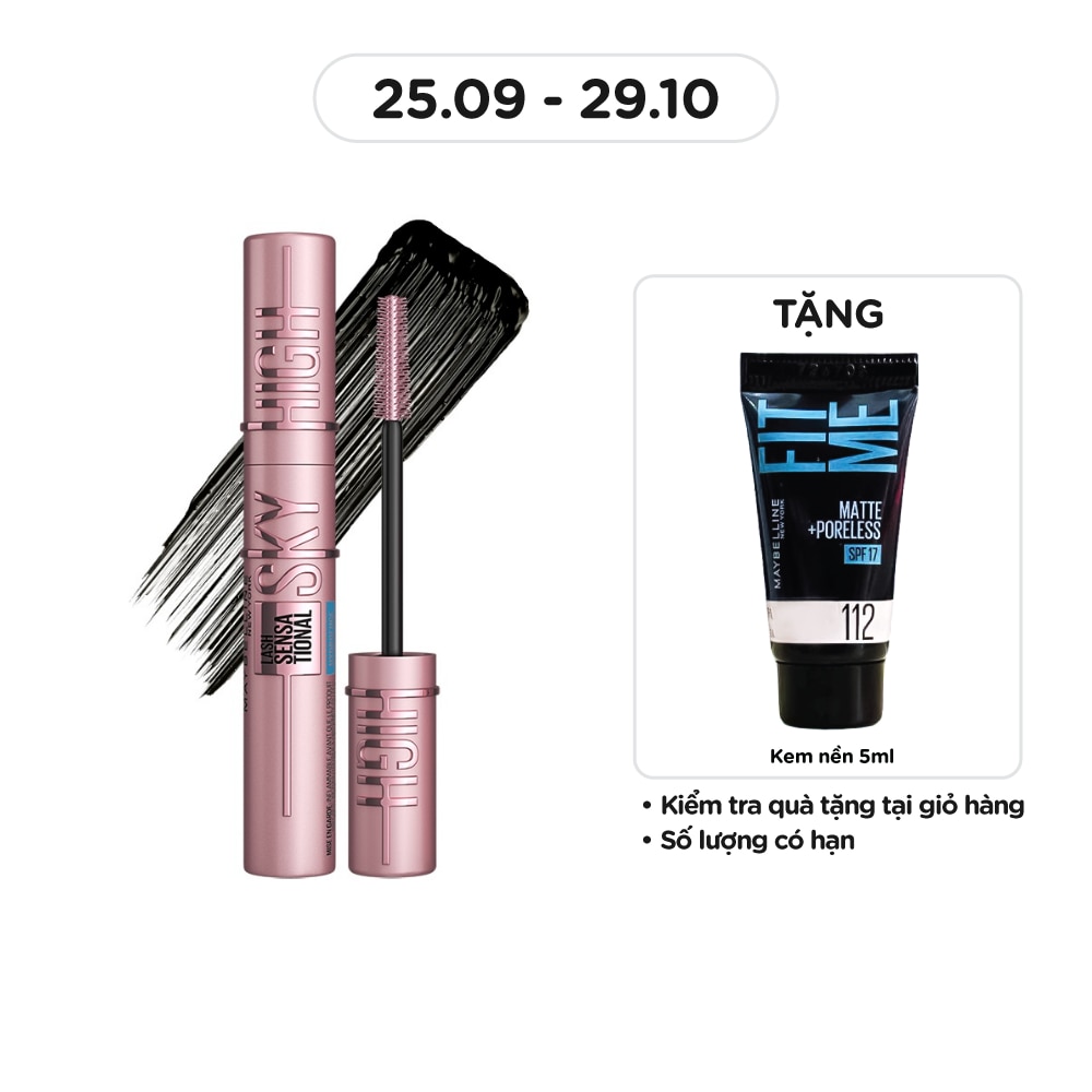 Mascara Không Lem Trôi Maybelline Lash Sensational Sky High Waterproof 6ml.#Very Black