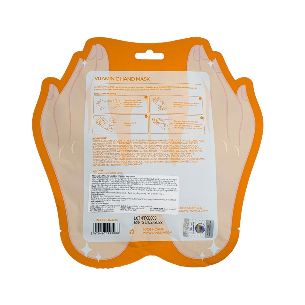 Mặt Nạ Tay Lanbena Làm Sáng Da Vitamin C Hand Mask 1 Đôi