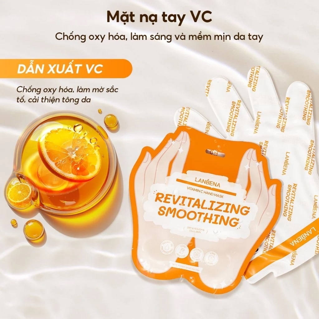 Mặt Nạ Tay Lanbena Làm Sáng Da Vitamin C Hand Mask 1 Đôi