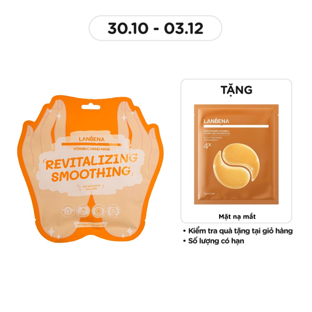 Mặt Nạ Tay Lanbena Làm Sáng Da Vitamin C Hand Mask 1 Đôi