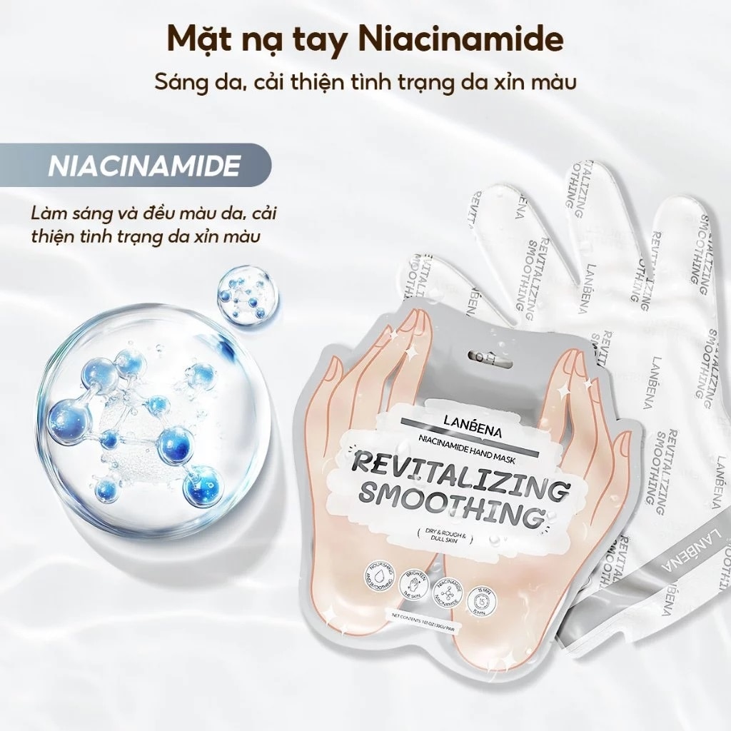 Mặt Nạ Tay Lanbena Dưỡng Trắng Da Niacinamide Hand Mask 1 Đôi
