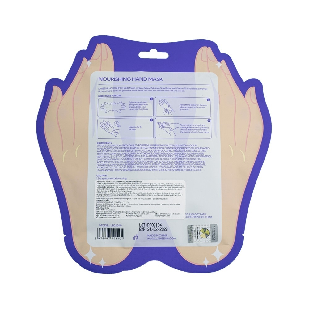 Mặt Nạ Tay Lanbena Làm Mờ Nếp Nhăn Nourishing Hand Mask 1 Đôi