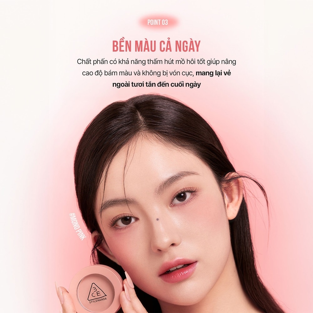 Phấn Má Hồng 3CE Face Blush 5.5g .#Mono Pink