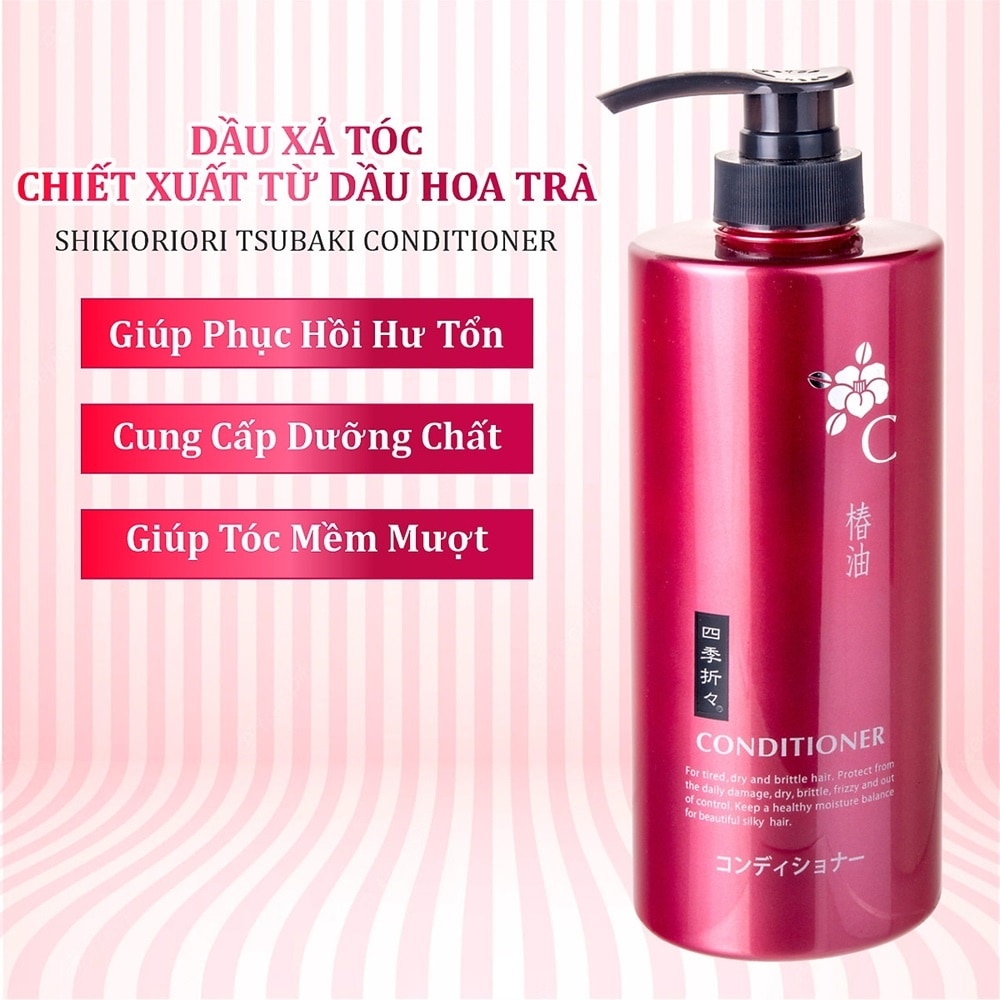 Dầu Xả Shikioriori Tsubaki Conditioner Chiết Xuất Hoa Trà 600ml
