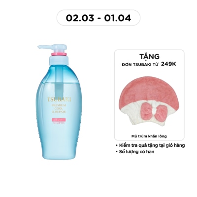 TSUBAKI - Dầu Gội Phục Hồi Sạch Dầu Mát Lạnh Tsubaki Premium Cool & Repair Shampoo F 450ml