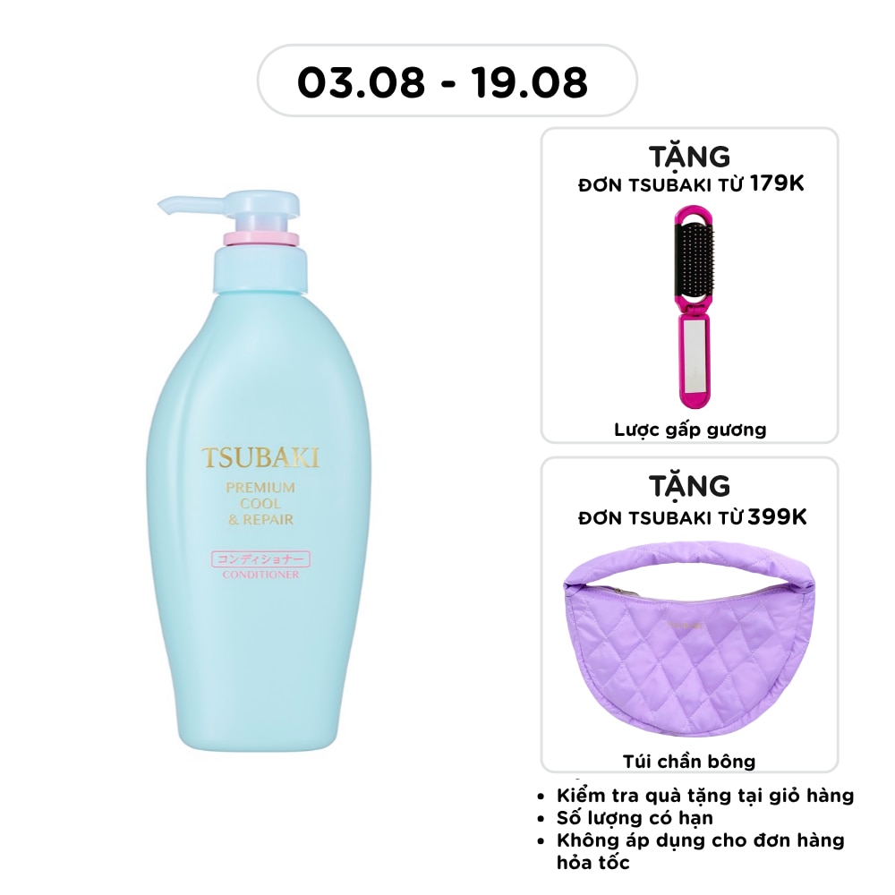 Dầu Xả Phục Hồi Sạch Dầu Mát Lạnh Tsubaki Premium Cool & Repair Conditioner F 450ml