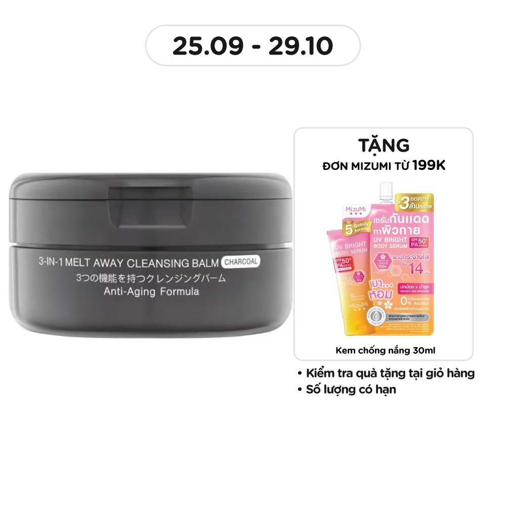 Sáp Tẩy Trang Mizumi 3-In-1 Melt Away Cleansing Balm Charcoal 60ml
