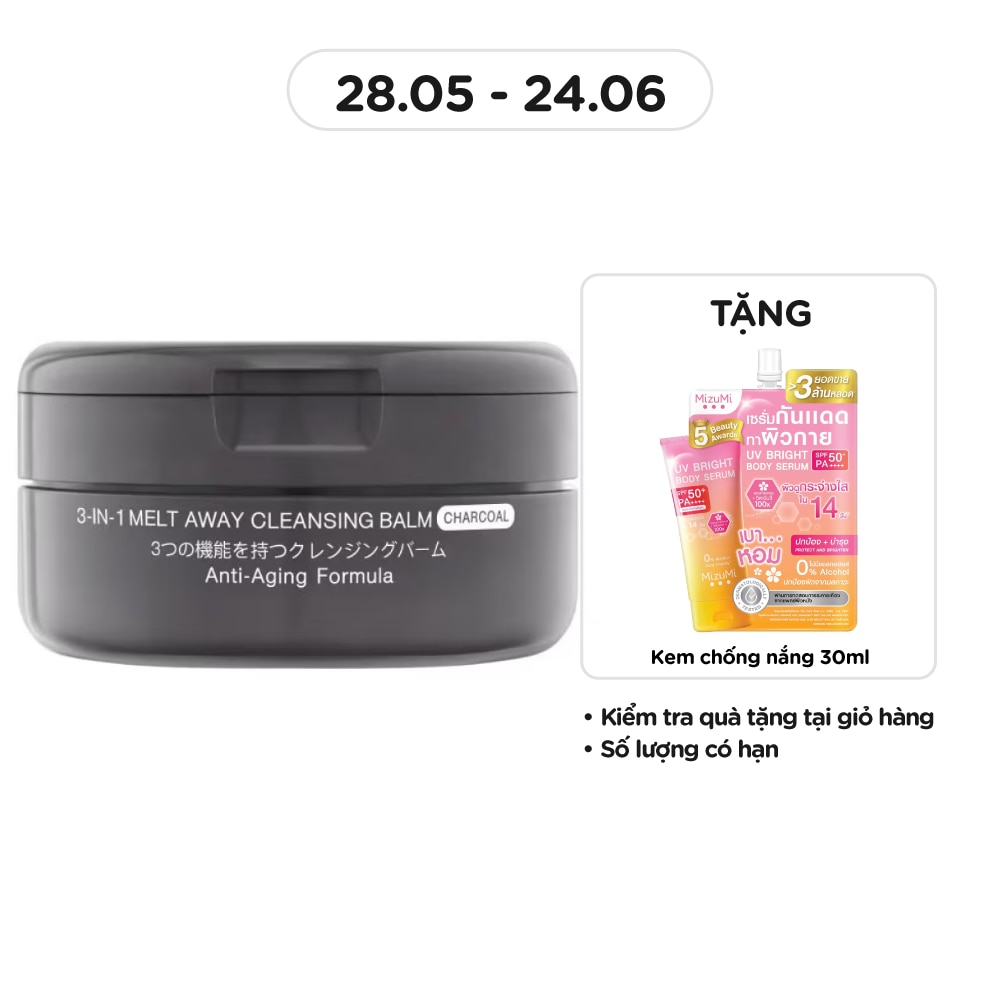 Sáp Tẩy Trang Mizumi 3-In-1 Melt Away Cleansing Balm Charcoal 60ml