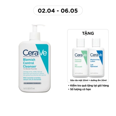 CERAVE - Sữa Rửa Mặt Cerave Cho Da Dầu Mụn Blemish Control Cleanser 473ml