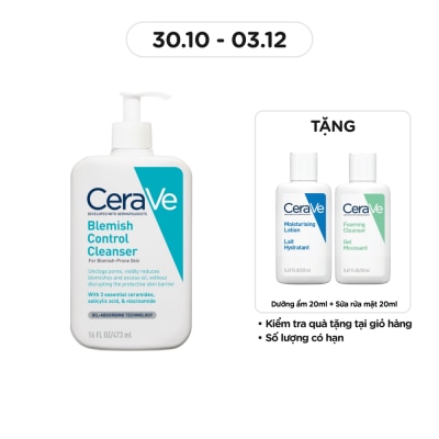 CERAVE Sữa Rửa Mặt Cerave Cho Da Dầu Mụn Blemish Control Cleanser 473ml