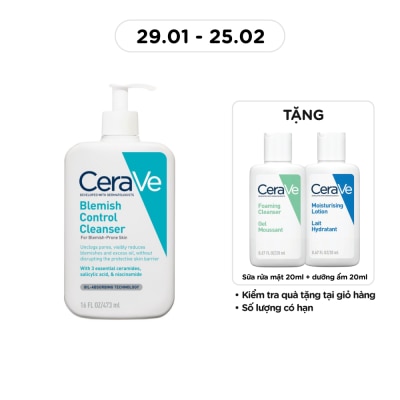 CERAVE Sữa Rửa Mặt Cerave Cho Da Dầu Mụn Blemish Control Cleanser 473ml