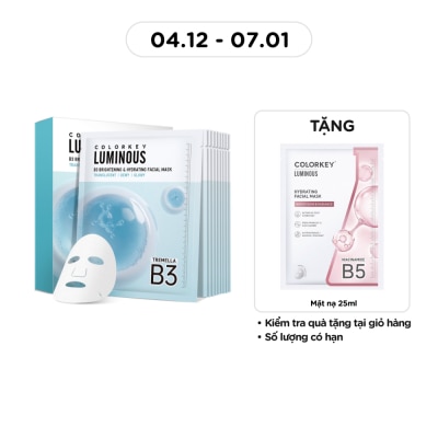 COLORKEY Luminous B3 Brightening & Hydrating Facial Mask 30ml x 10pcs