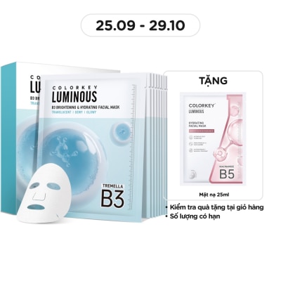 COLORKEY Luminous B3 Brightening & Hydrating Facial Mask 30ml x 10pcs