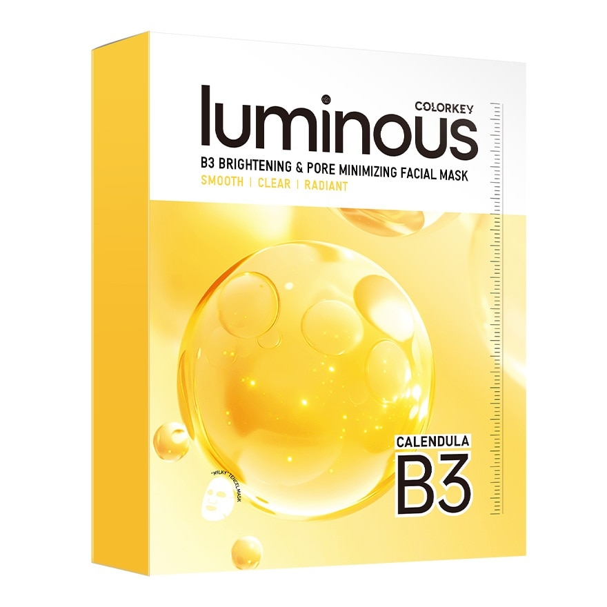 Mặt Nạ Se Khít Lỗ Chân Lông Và Sáng Da B3 Colorkey Luminous B3 Brightening & Pore Minimizing Facial Mask 30ml x 10pcs