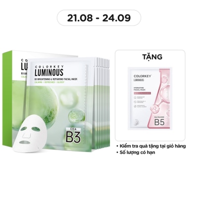 COLORKEY Luminous B3 Brightening & Repairing Facial Mask 30ml x 10pcs