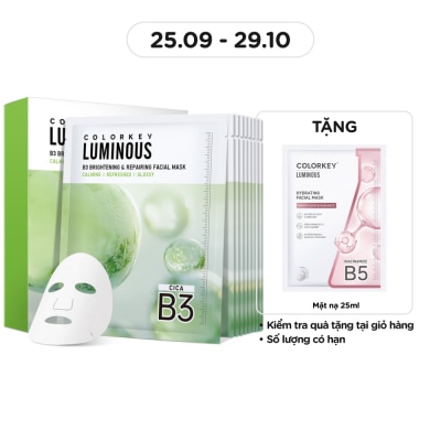 COLORKEY Luminous B3 Brightening & Repairing Facial Mask 30ml x 10pcs