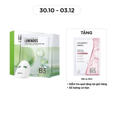 COLORKEY Luminous B3 Brightening & Repairing Facial Mask 30ml x 10pcs