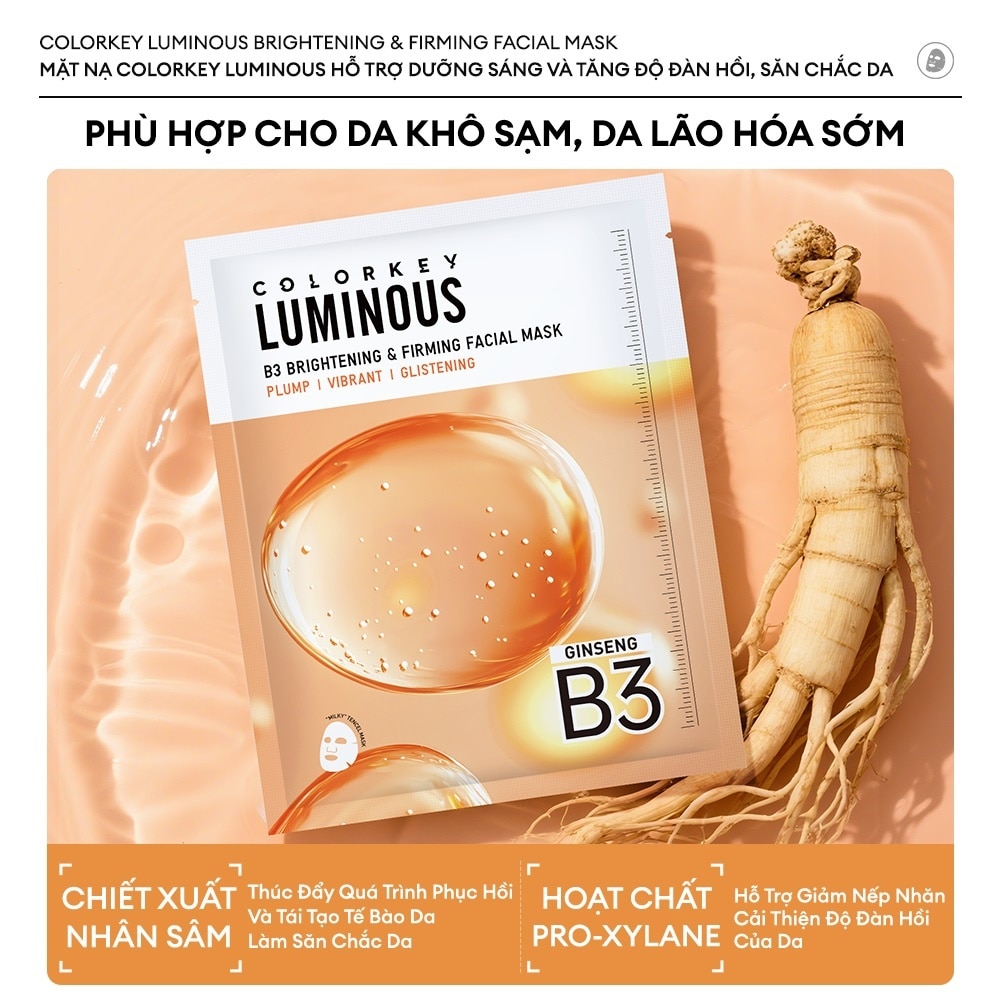 Mặt Nạ Săn Chắc Và Sáng Da B3 Colorkey Luminous B3 Brightening & Firming Facial Mask 30ml