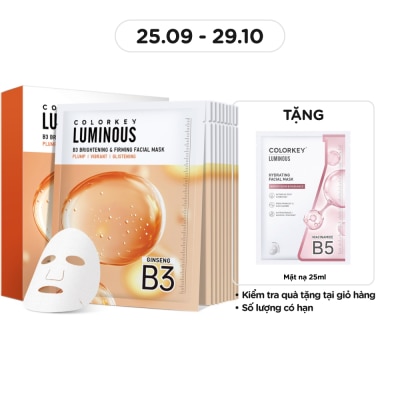 COLORKEY Luminous B3 Brightening & Firming Facial Mask 30ml x 10pcs