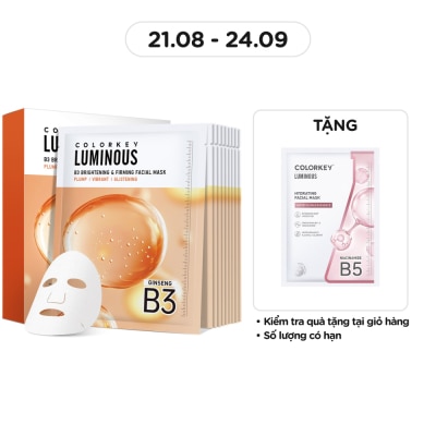 COLORKEY Luminous B3 Brightening & Firming Facial Mask 30ml x 10pcs