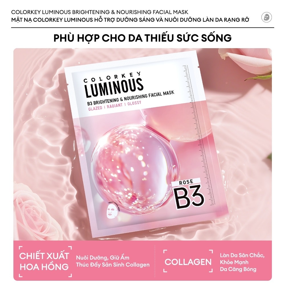 Mặt Nạ Dưỡng Ẩm Và Sáng Da B3 Colorkey Luminous B3 Brightening & Nourishing Facial Mask 30ml