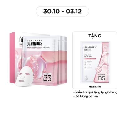COLORKEY Luminous B3 Brightening & Nourishing Facial Mask 30ml x 10pcs