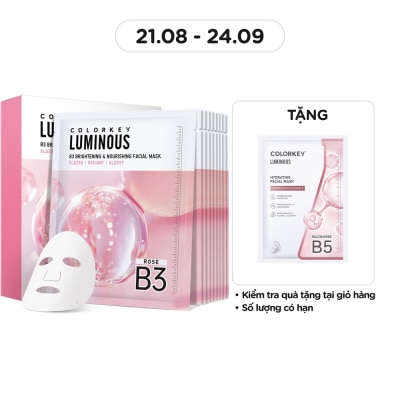 COLORKEY Luminous B3 Brightening & Nourishing Facial Mask 30ml x 10pcs