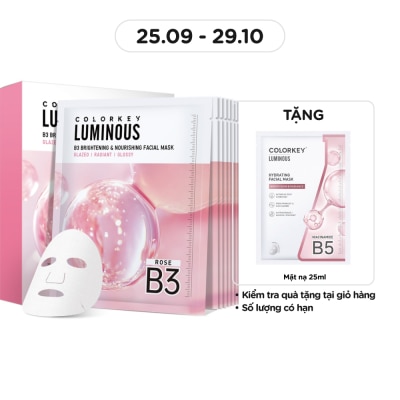COLORKEY Luminous B3 Brightening & Nourishing Facial Mask 30ml x 10pcs