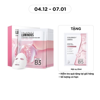 COLORKEY Luminous B3 Brightening & Nourishing Facial Mask 30ml x 10pcs