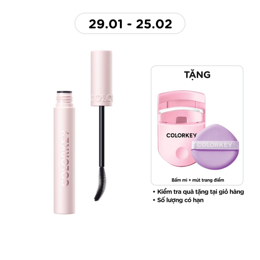 Mascara Colorkey Cong Và Dày Mi Volumizing & Curling 6g