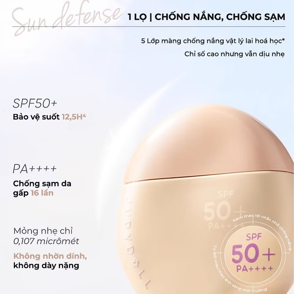 Kem Chống Nắng Judydoll Sun Defense Tinted Moisturizer SPF50+ PA++++ 40g .#02