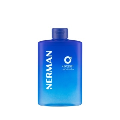 NERMAN Sữa Tắm Gội Nerman Làm Mát Và Ngừa Mụn Lưng 0 Độ 4 In 1 Wash 330ml