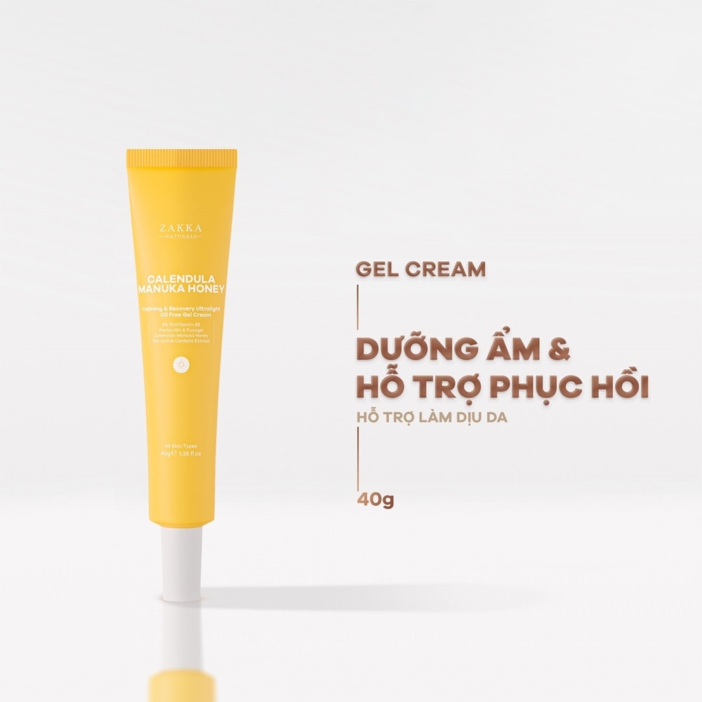 Gel Dưỡng Zakka Naturals Hoa Cúc Mật Ong Dưỡng Ẩm Và Hỗ Trợ Phục Hồi 40g