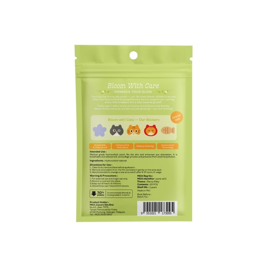 Miếng Dán Mụn Yukazan Mèo Tinh Nghịch 20pcs