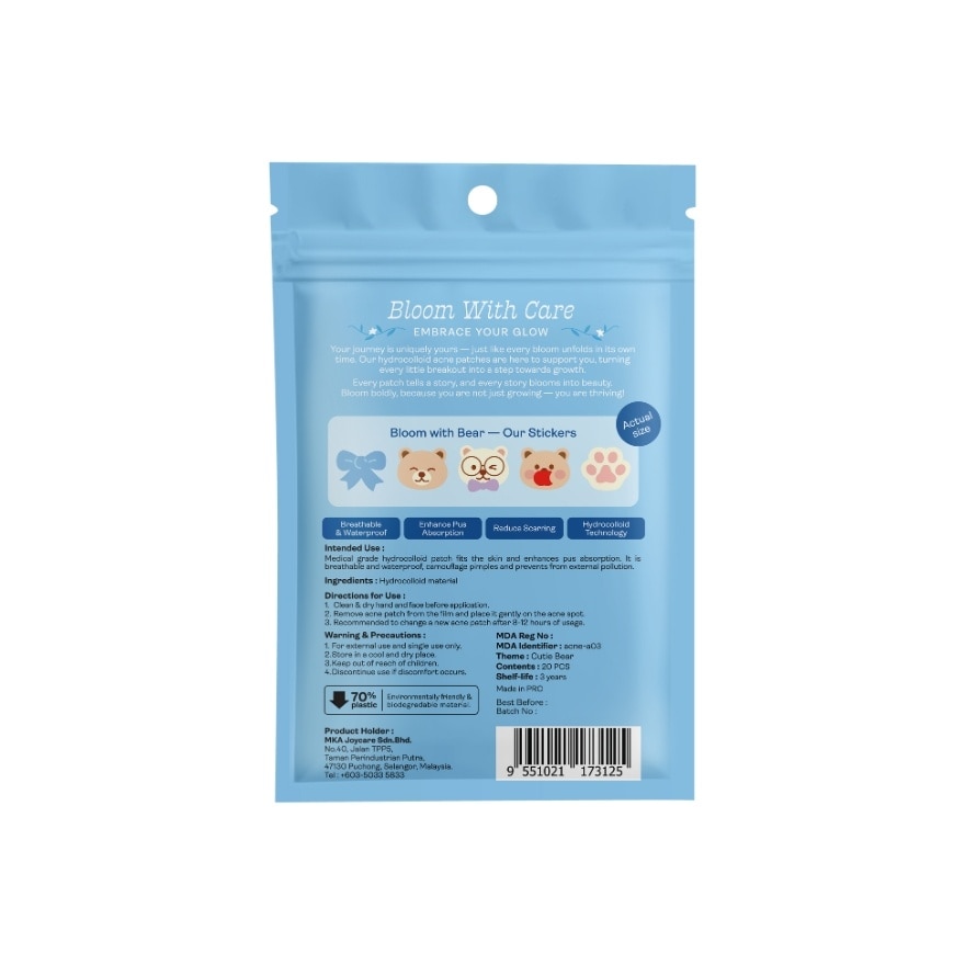 Miếng Dán Mụn Yukazan Gấu Dễ Thương 20pcs