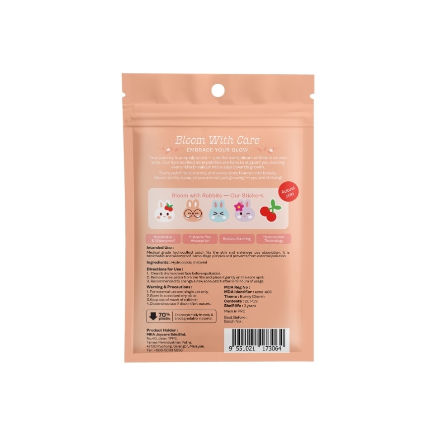 Acne Healing Patch Bloom with Care (Bunny Charm) 20pcs