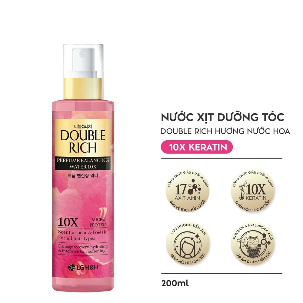 Xịt Dưỡng Tóc Double Rich Perfume Keratin 10X 200ml