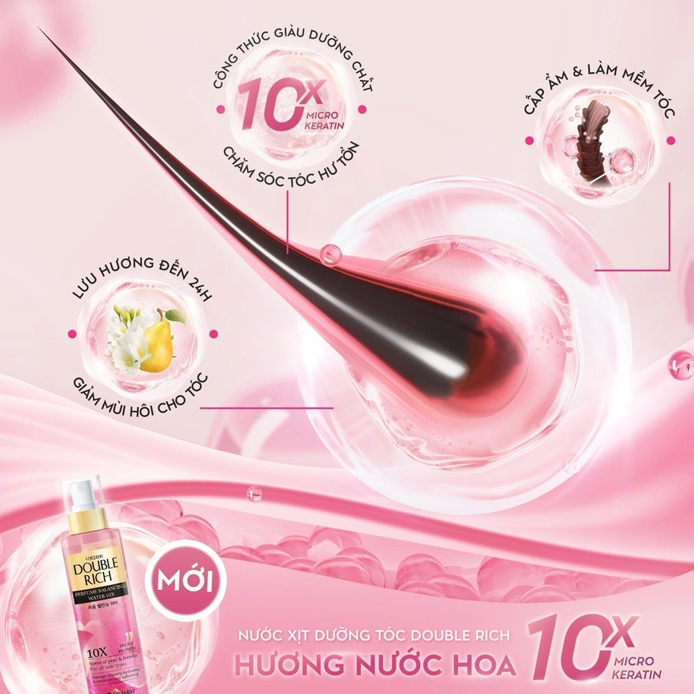 Xịt Dưỡng Tóc Double Rich Perfume Keratin 10X 200ml