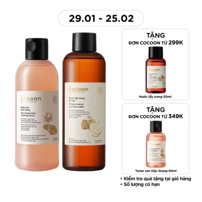 COCOON Combo (Hau Giang Lotus Soothing Toner 310ml + Winter Melon Micellar Water 500ml)