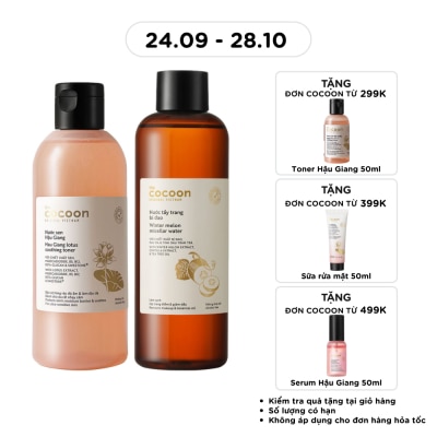 COCOON Combo (Hau Giang Lotus Soothing Toner 310ml + Winter Melon Micellar Water 500ml) image