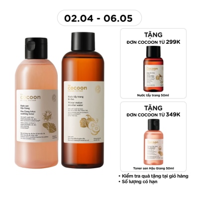 COCOON - Combo Cocoon (Nước Cân Bằng Sen Hậu Giang 310ml + Nước Tẩy Trang Bí Đao 500ml)