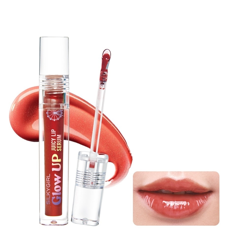 Son Bóng Có Màu Silkygirl Glow Up Juicy Lip Serum 2g .#04 Pompom Cam Đất