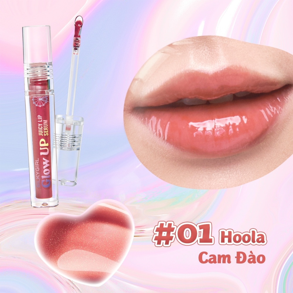Son Bóng Có Màu Silkygirl Glow Up Juicy Lip Serum 2g .#01 Hoola Cam Đào